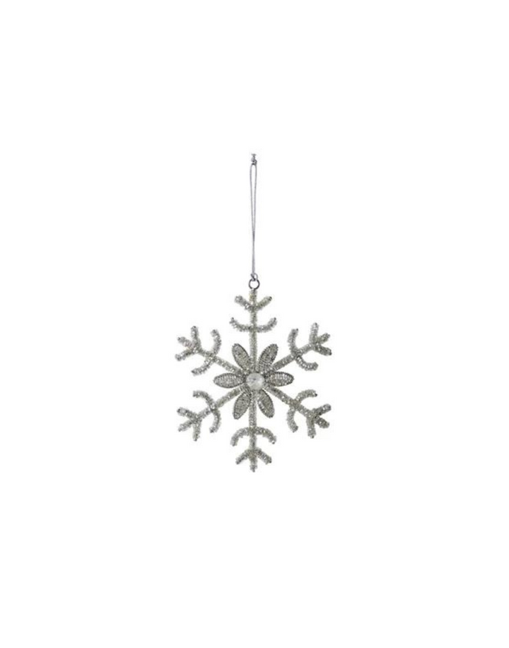 Beaded Glass Snowflake Ornament - Madison's Niche 