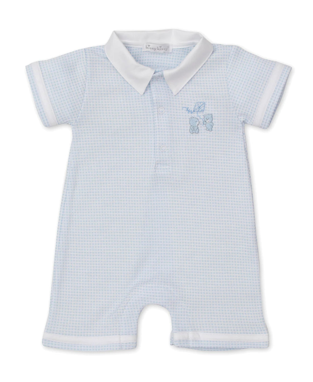 Beary Nice Kites Short Playsuit in Blue - Madison&
