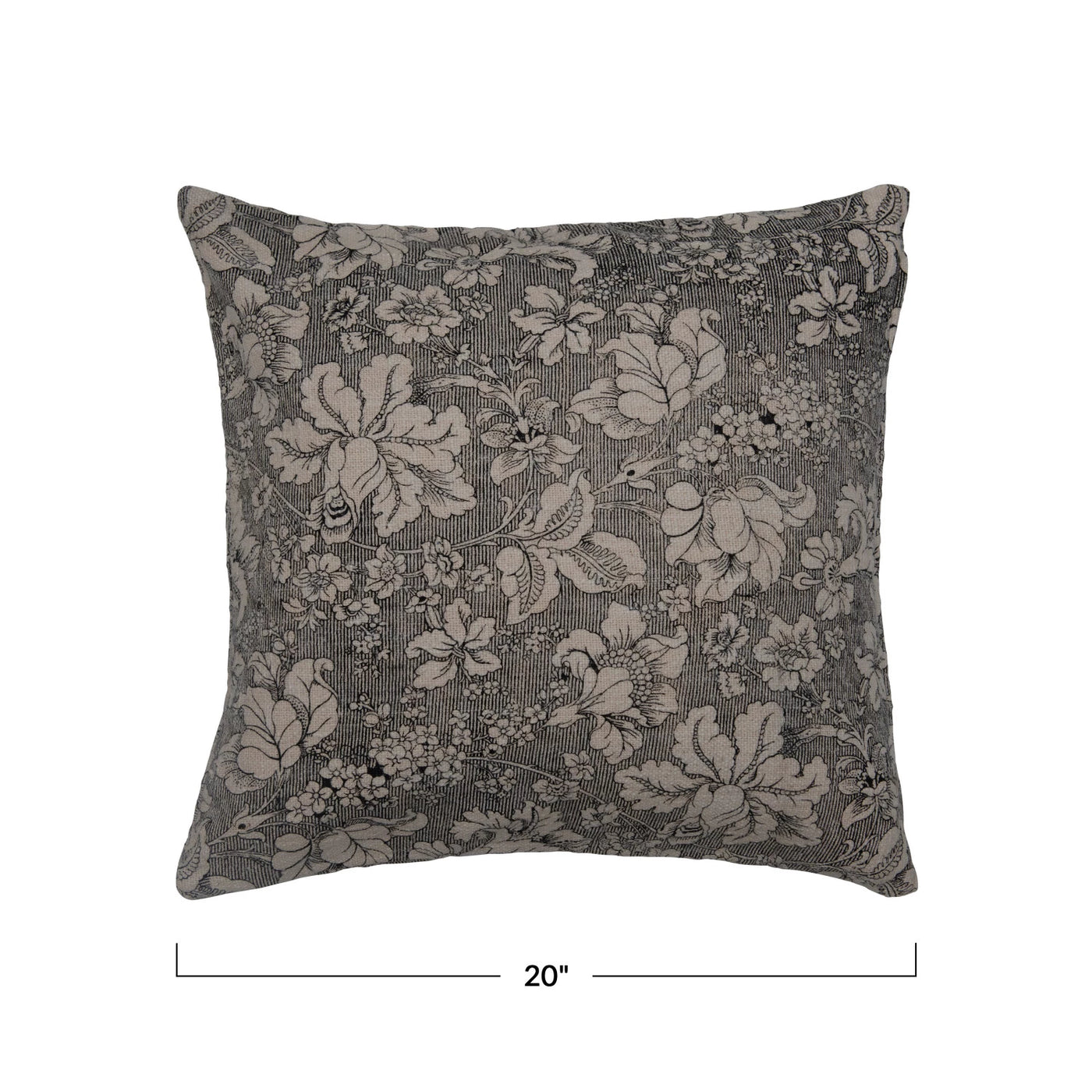 Black & Cream Floral Pillow - Madison's Niche 