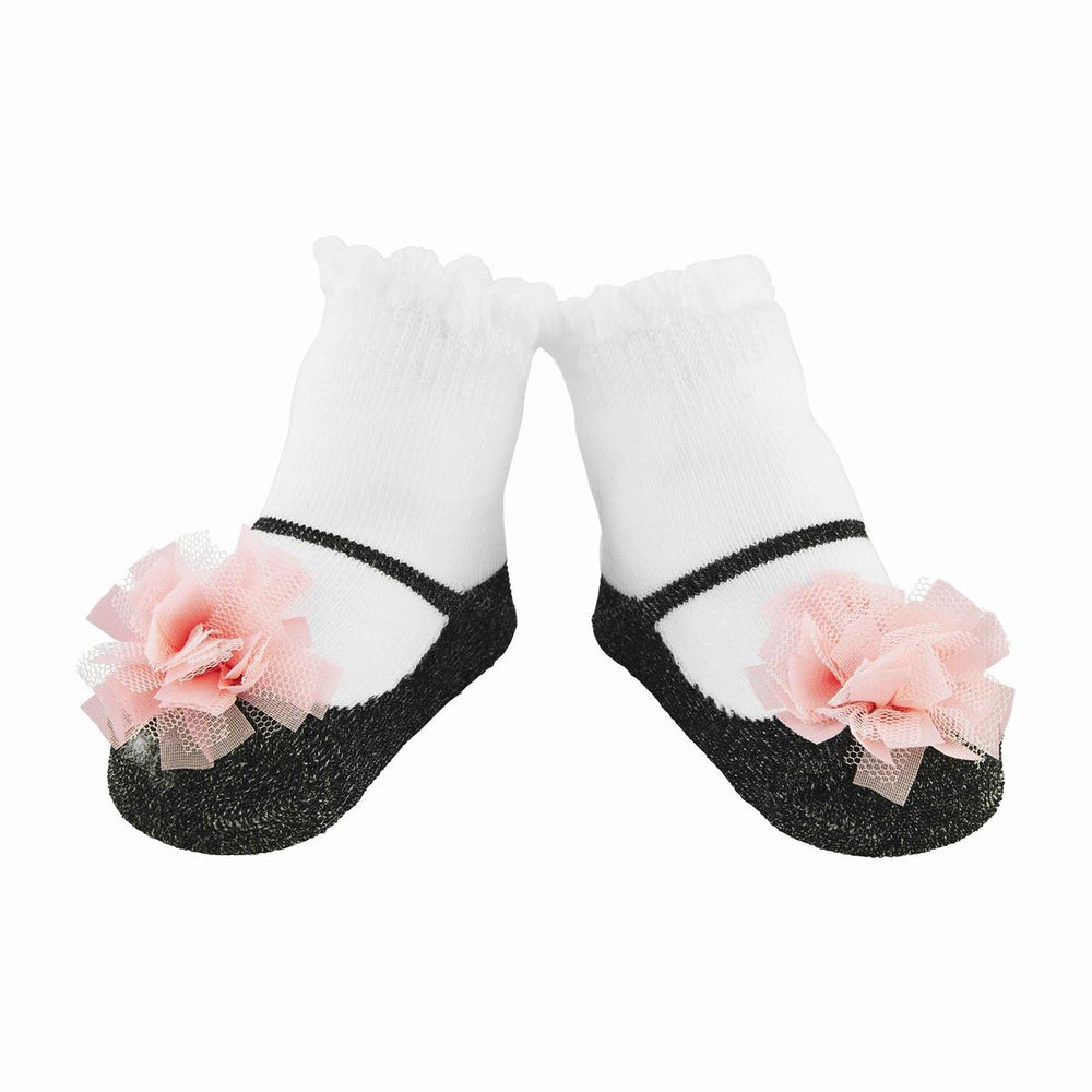 Black & Pink Puff Socks - Madison&