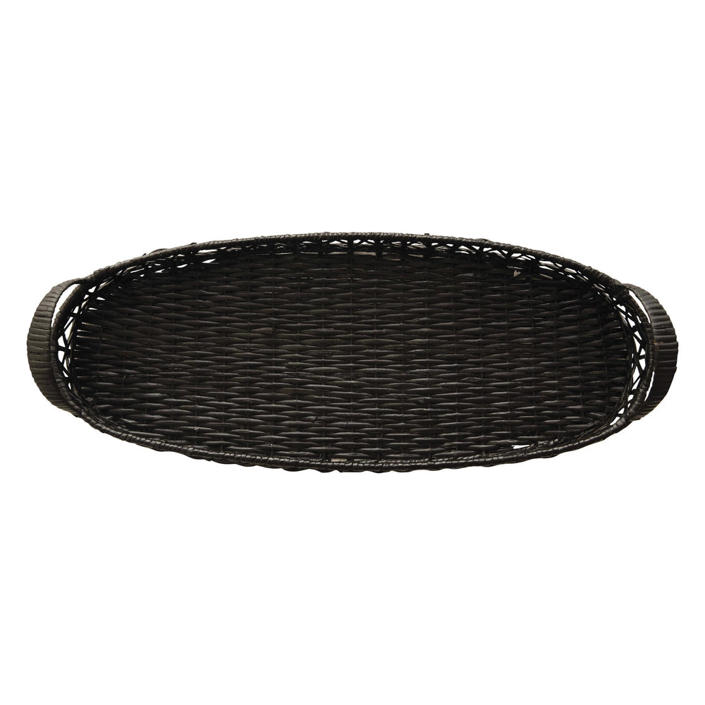 Black Rattan Tray - Madison's Niche 