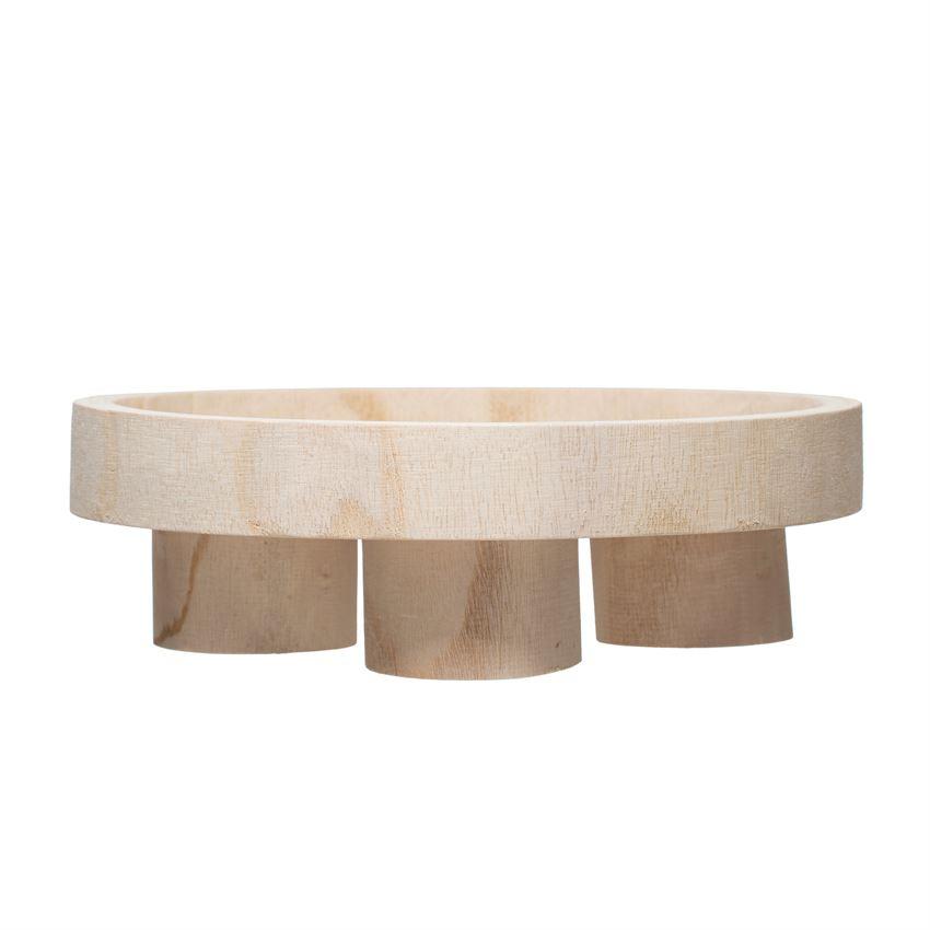 BLOOMINGVILLE Home Decor Wood Footed Tray