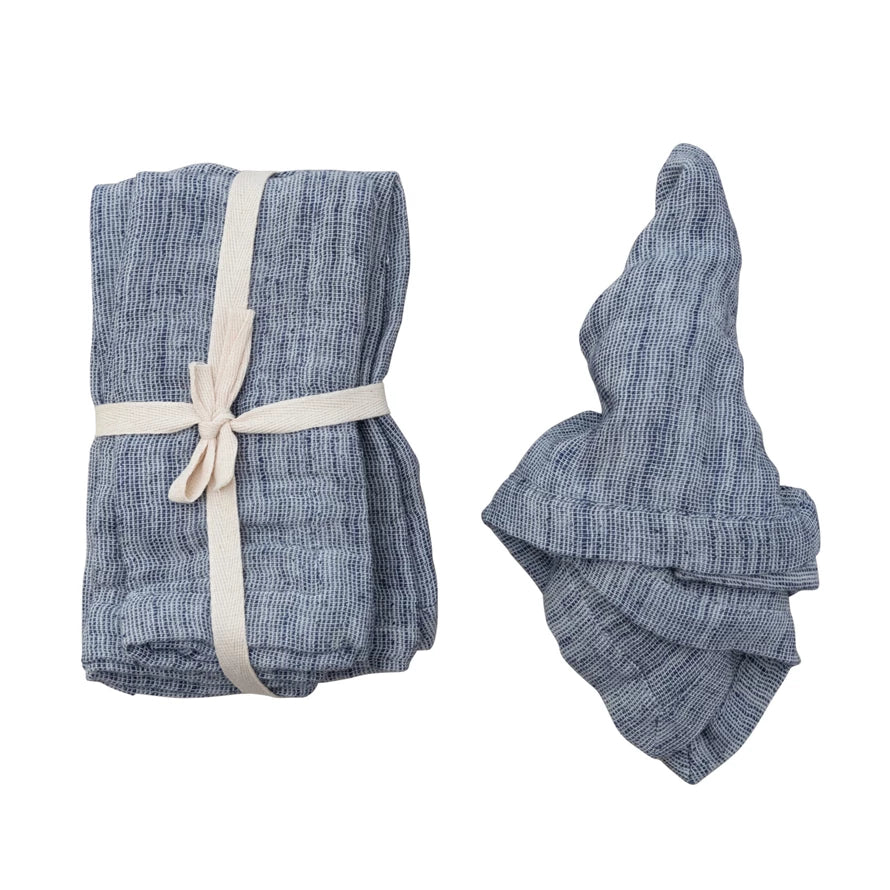 Blue Linen Napkins (Set of 4) - Madison's Niche 