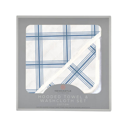 Blue Plaid Towel & Washcloth Set - Madison's Niche 