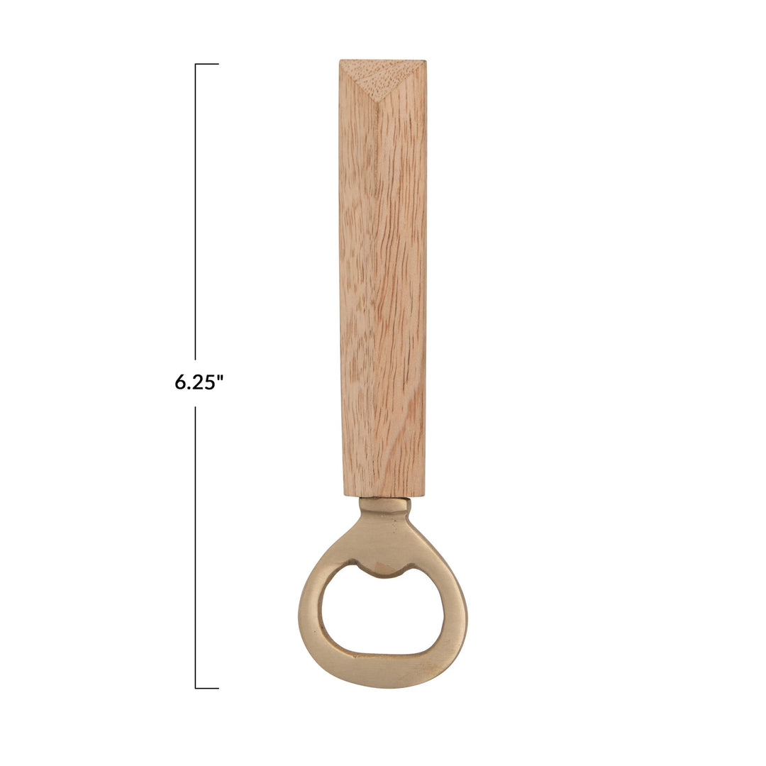 Brass Bottle Opener with Wood Handle - Madison's Niche 