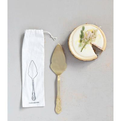 Brass Cake Server - Madison's Niche 