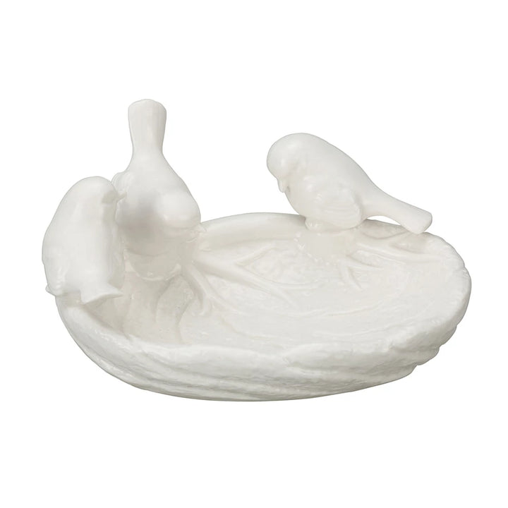 Ceramic Leaf Dish with Birds - Madison's Niche 