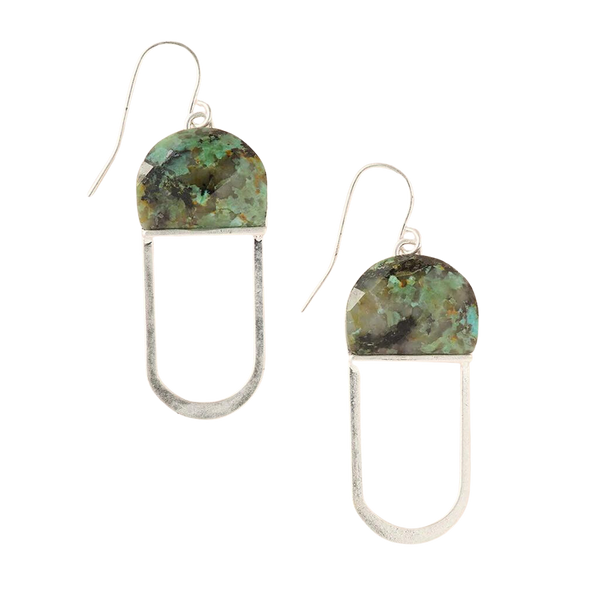 Stone Chandelier Earrings in African Turquoise Madison's Niche 