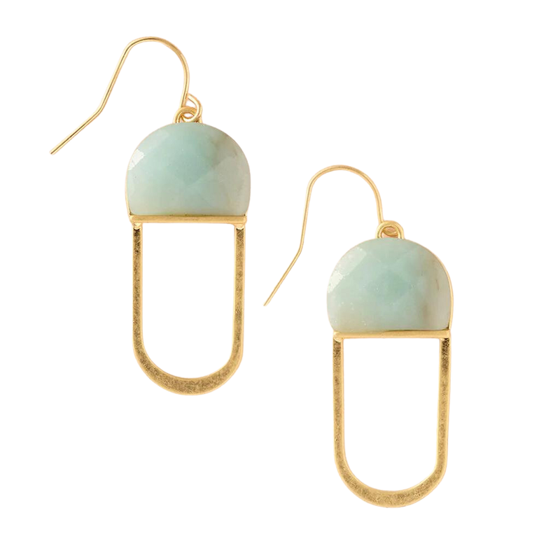 Stone Chandelier Earrings in Amazonite - Madison's Niche 