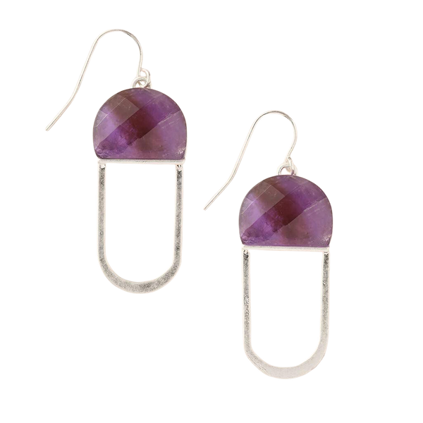 Stone Chandelier Earrings in Amethyst Madison's Niche 