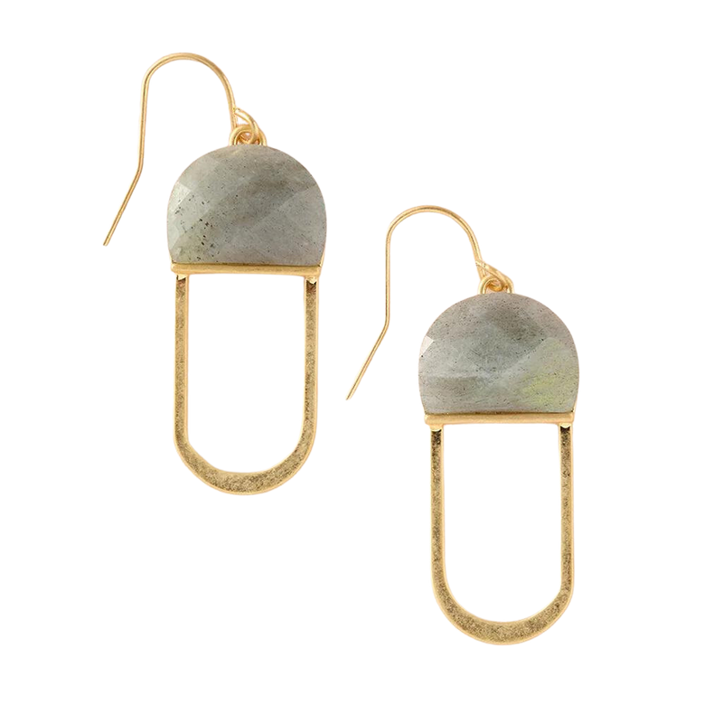 Stone Chandelier Earrings in Labradorite - Madison's Niche 