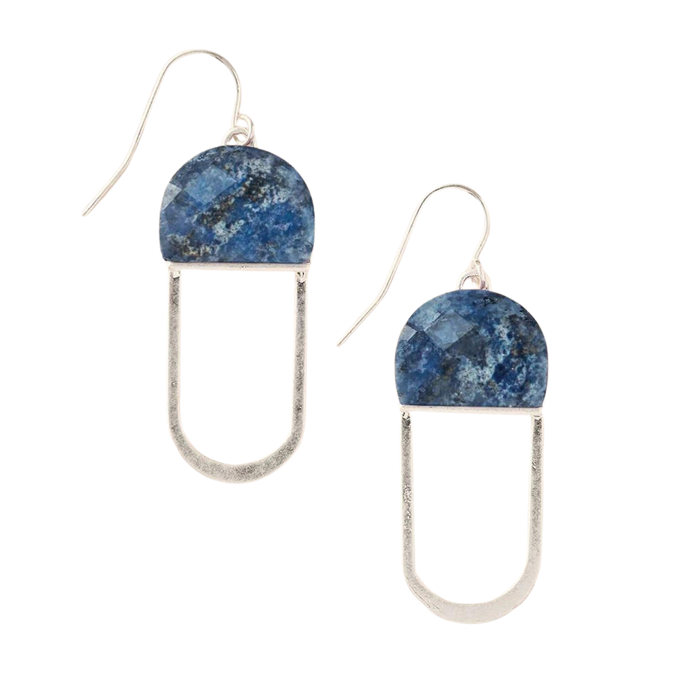Stone Chandelier Earrings in Lapis - Madison&