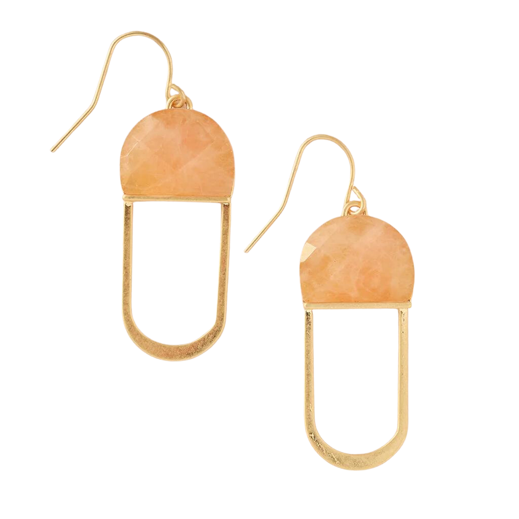 Stone Chandelier Earrings in Sunstone - Madison's Niche 