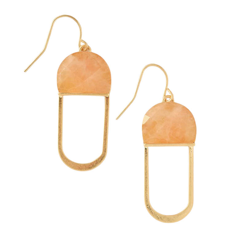 Stone Chandelier Earrings in Sunstone - Madison's Niche 
