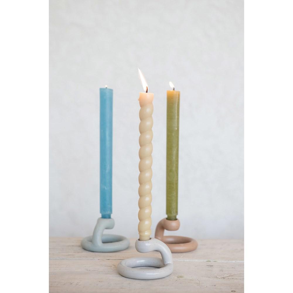 10" SET of 2 Twisted Taper Candles in Cream - Madison's Niche 