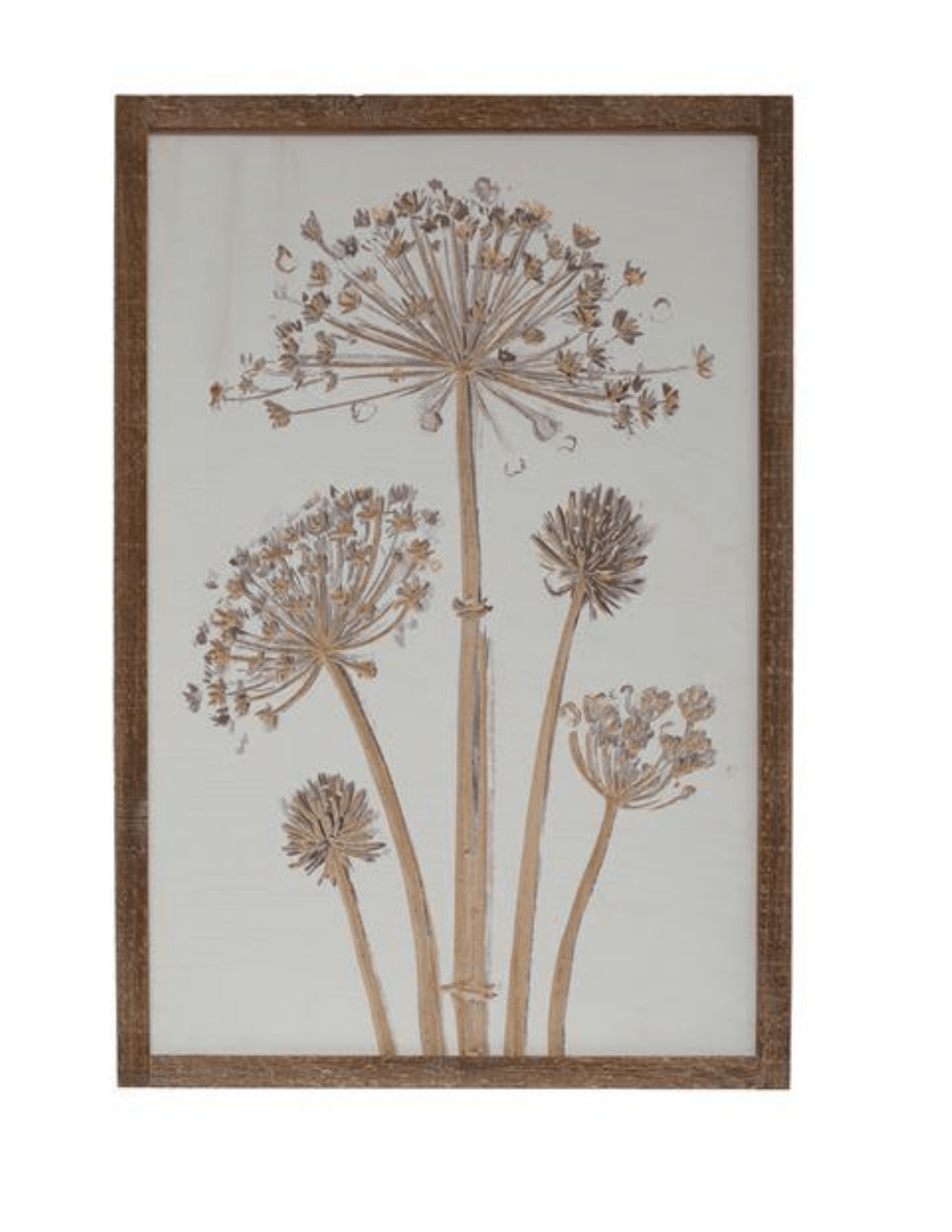 CREATIVE CO-OP Home Decor Engraved Floral Art