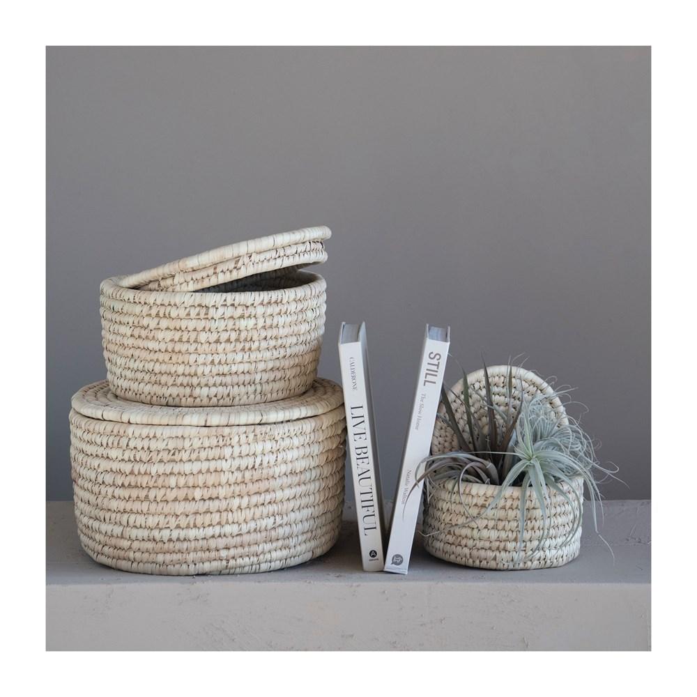 Grass Basket with Lid - Madison's Niche 
