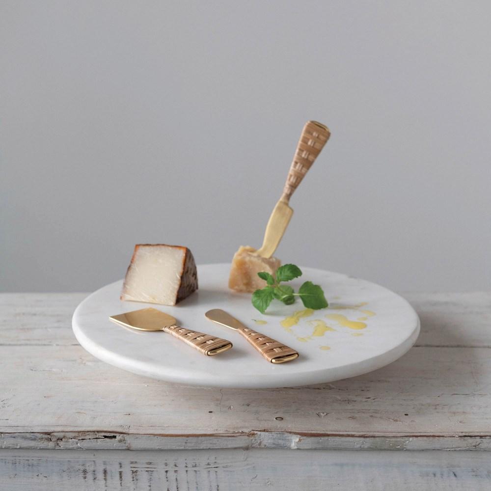 CREATIVE CO-OP Kitchen White Marble Lazy Susan