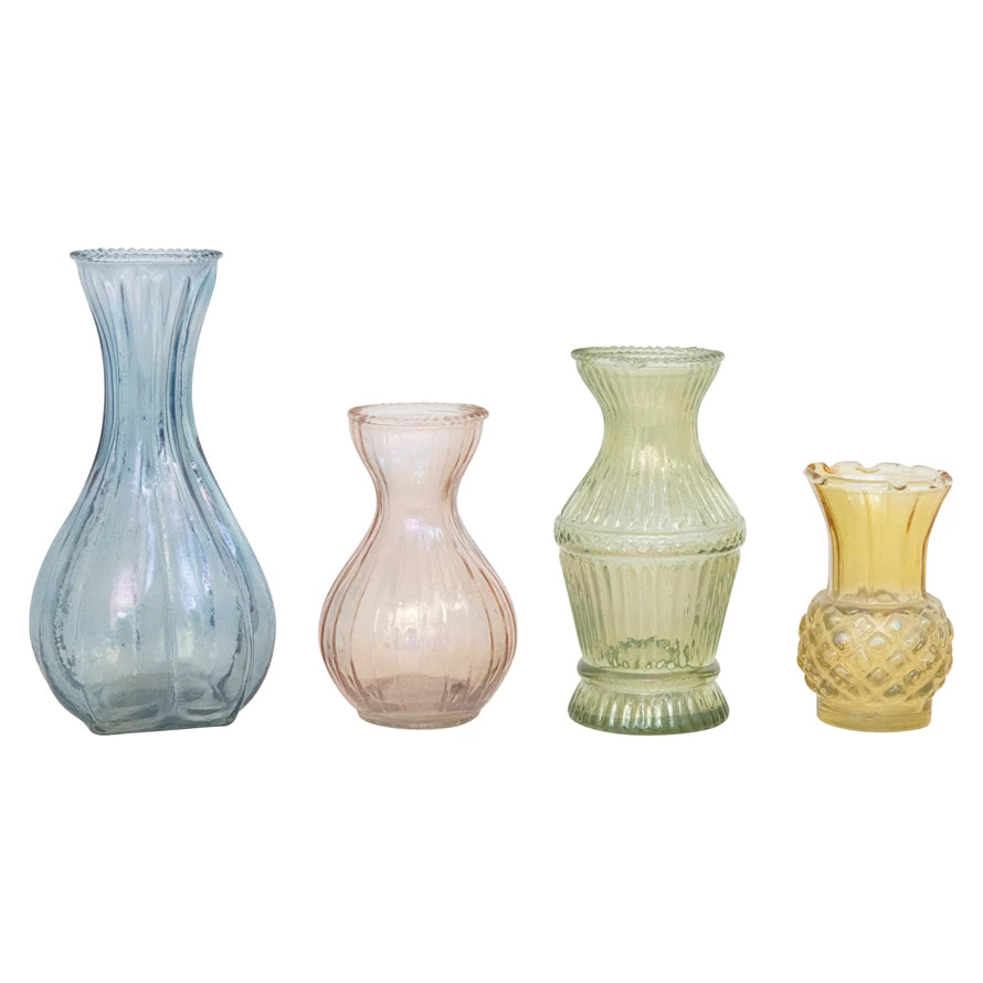 Debossed Glass Vase - Madison&