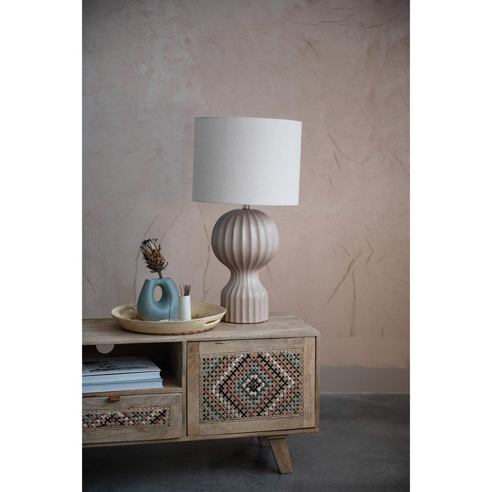Rattan/Oak Round Tray - Madison's Niche 