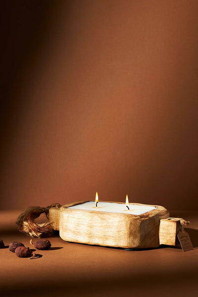 Ginger Patchouli Small Driftwood Candle Tray - Madison's Niche 