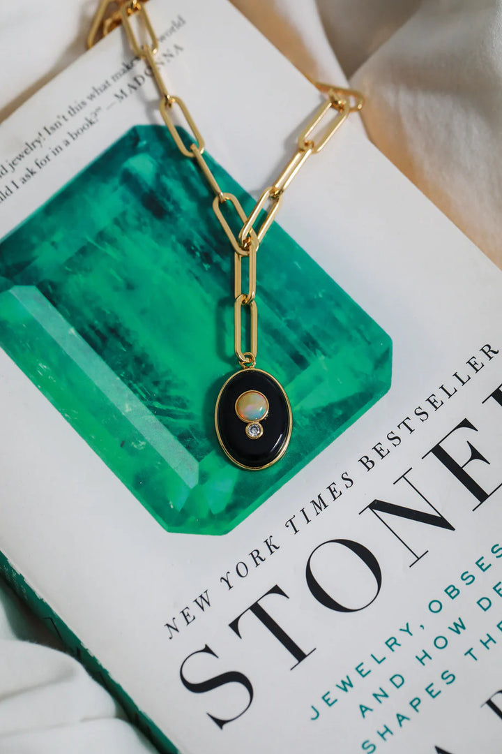 Edendale Y-Necklace in Onyx - Madison's Niche 
