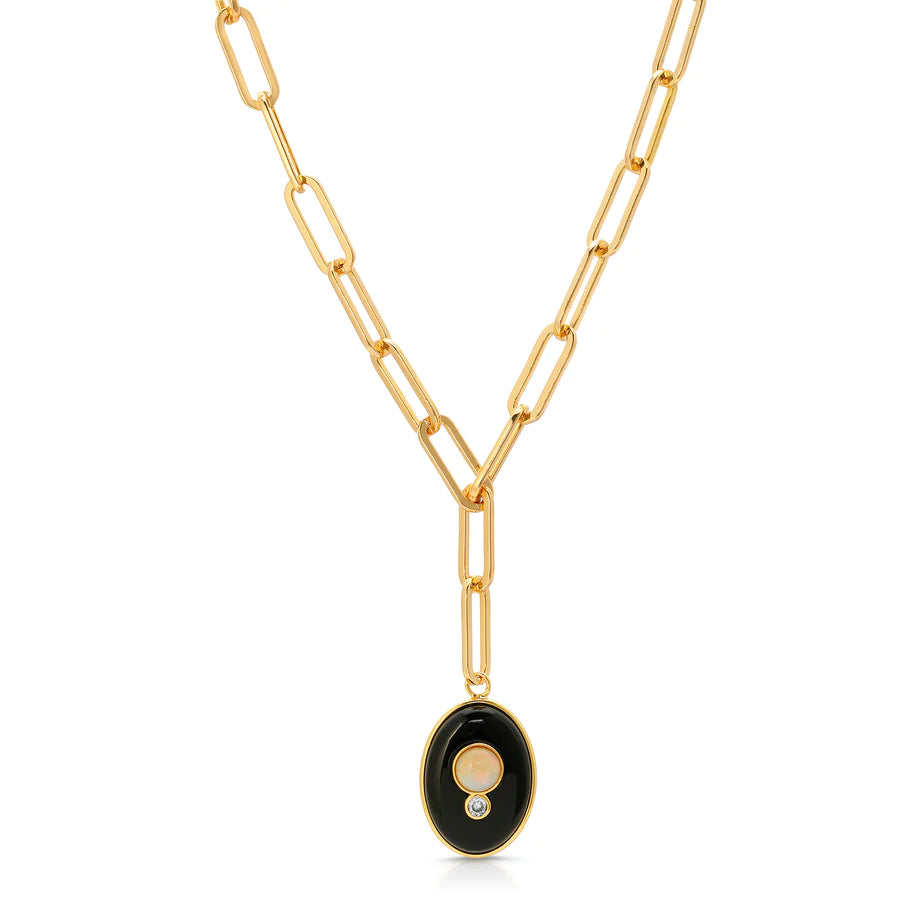 Edendale Y-Necklace in Onyx - Madison's Niche 