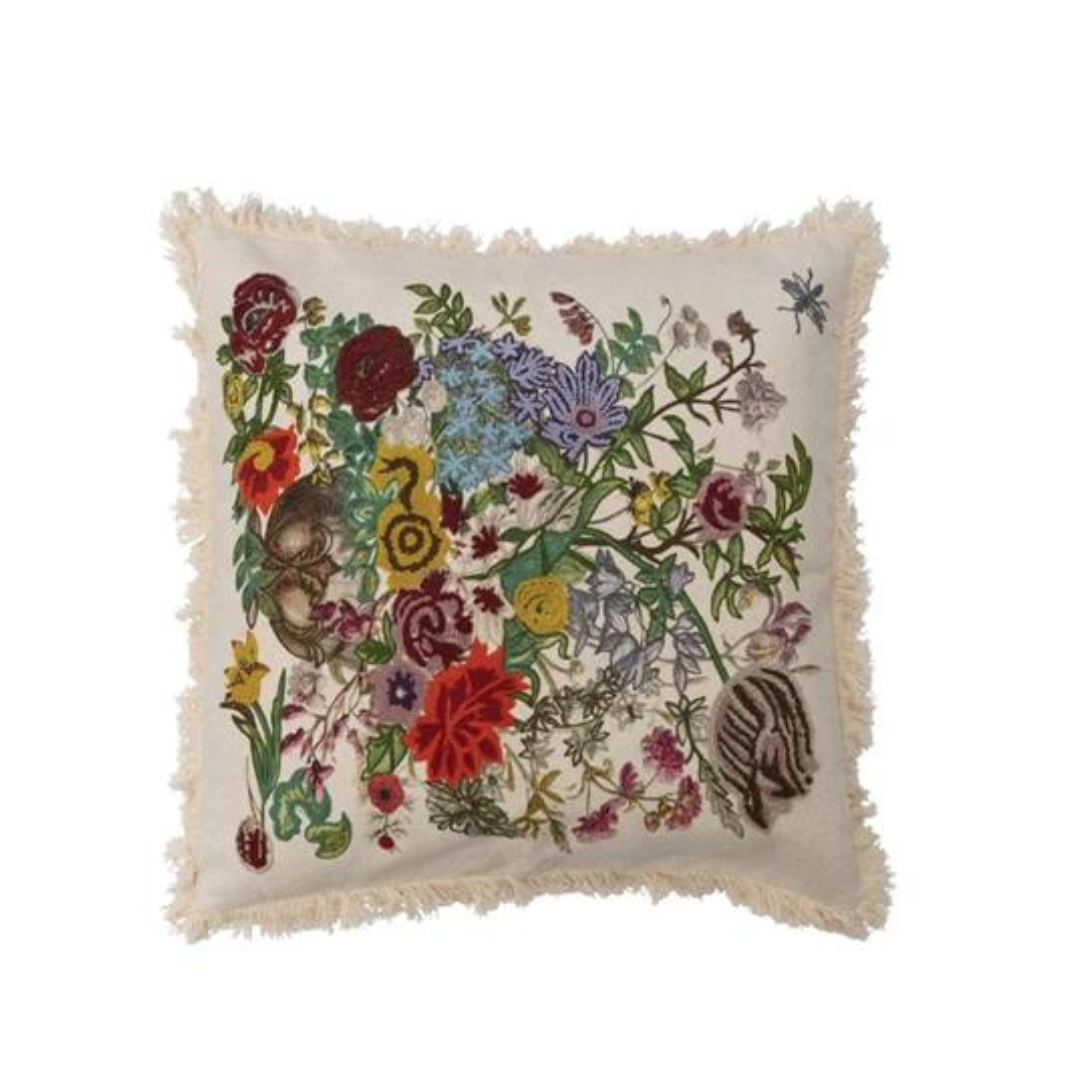 Embroidered Floral Pillows - Madison's Niche 