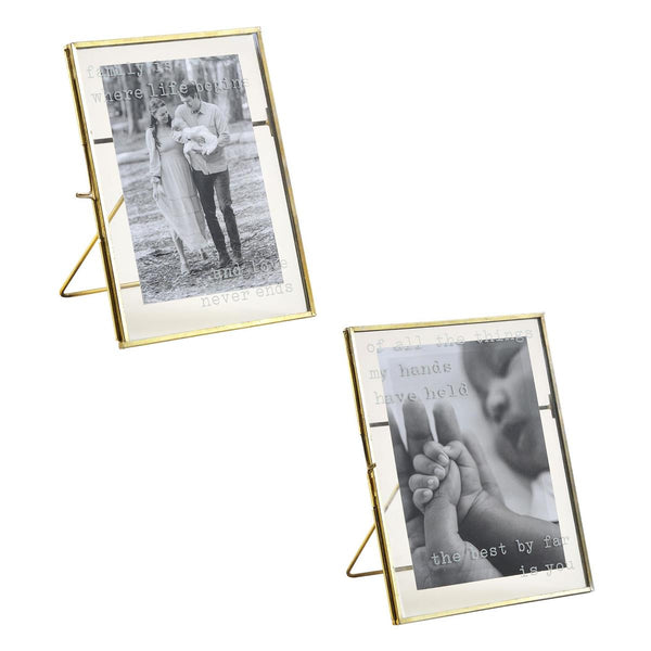 Family Pressed Glass Brass Frame - Madison's Niche 