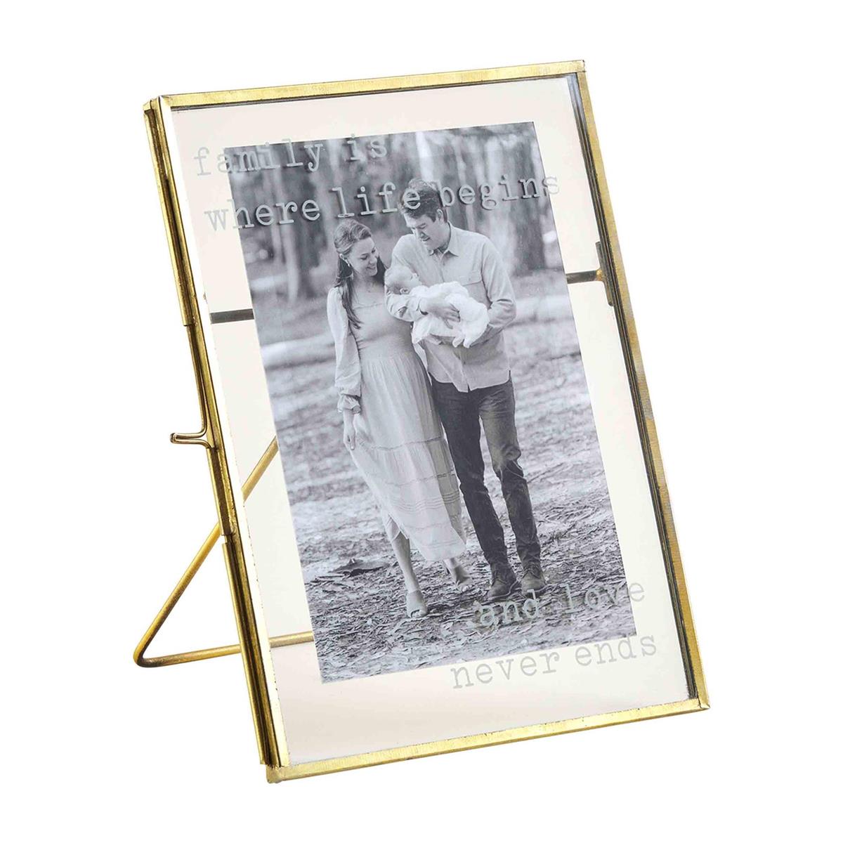 Family Pressed Glass Brass Frame - Madison's Niche 