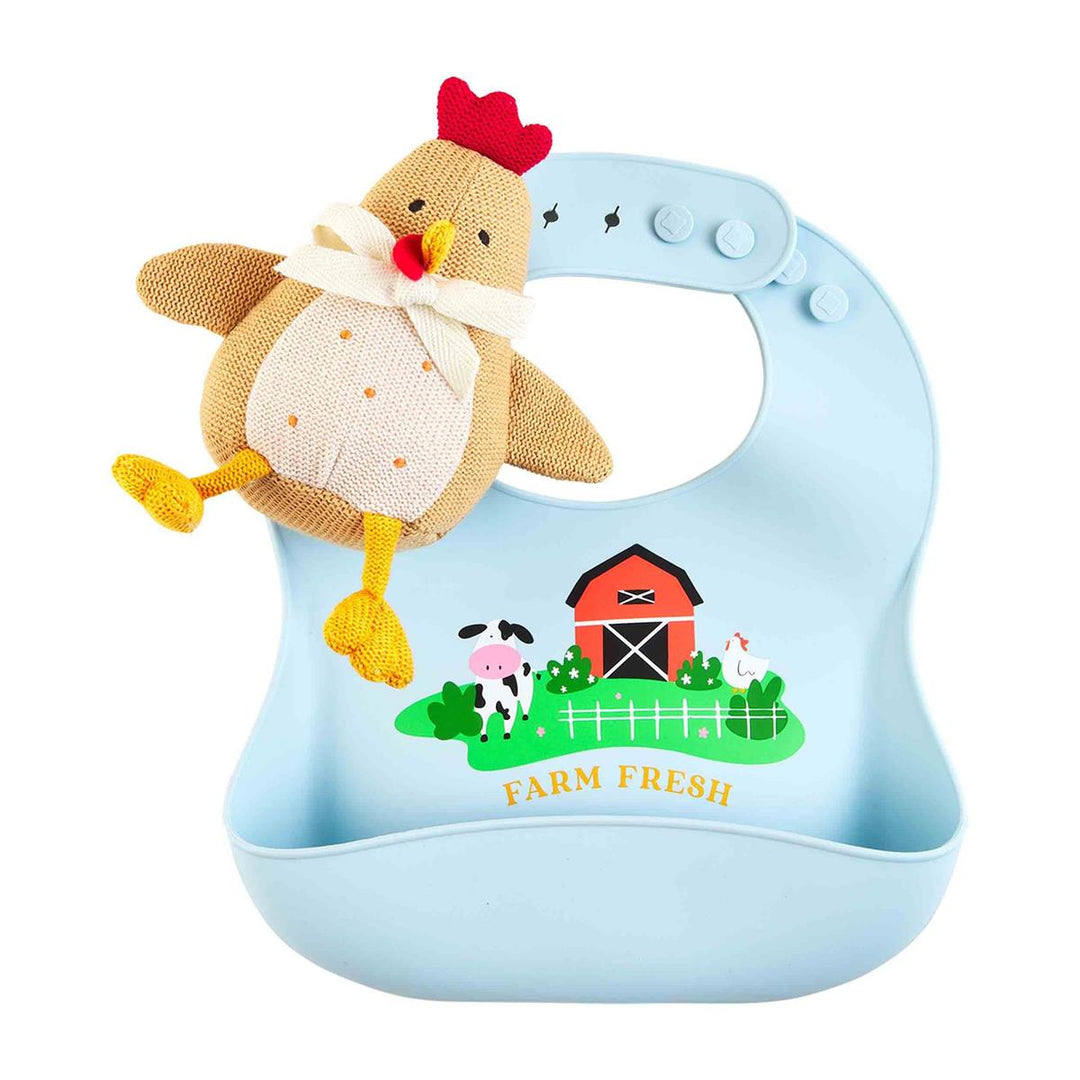 Farm Silicone Bib & Rattle Set - Madison's Niche 