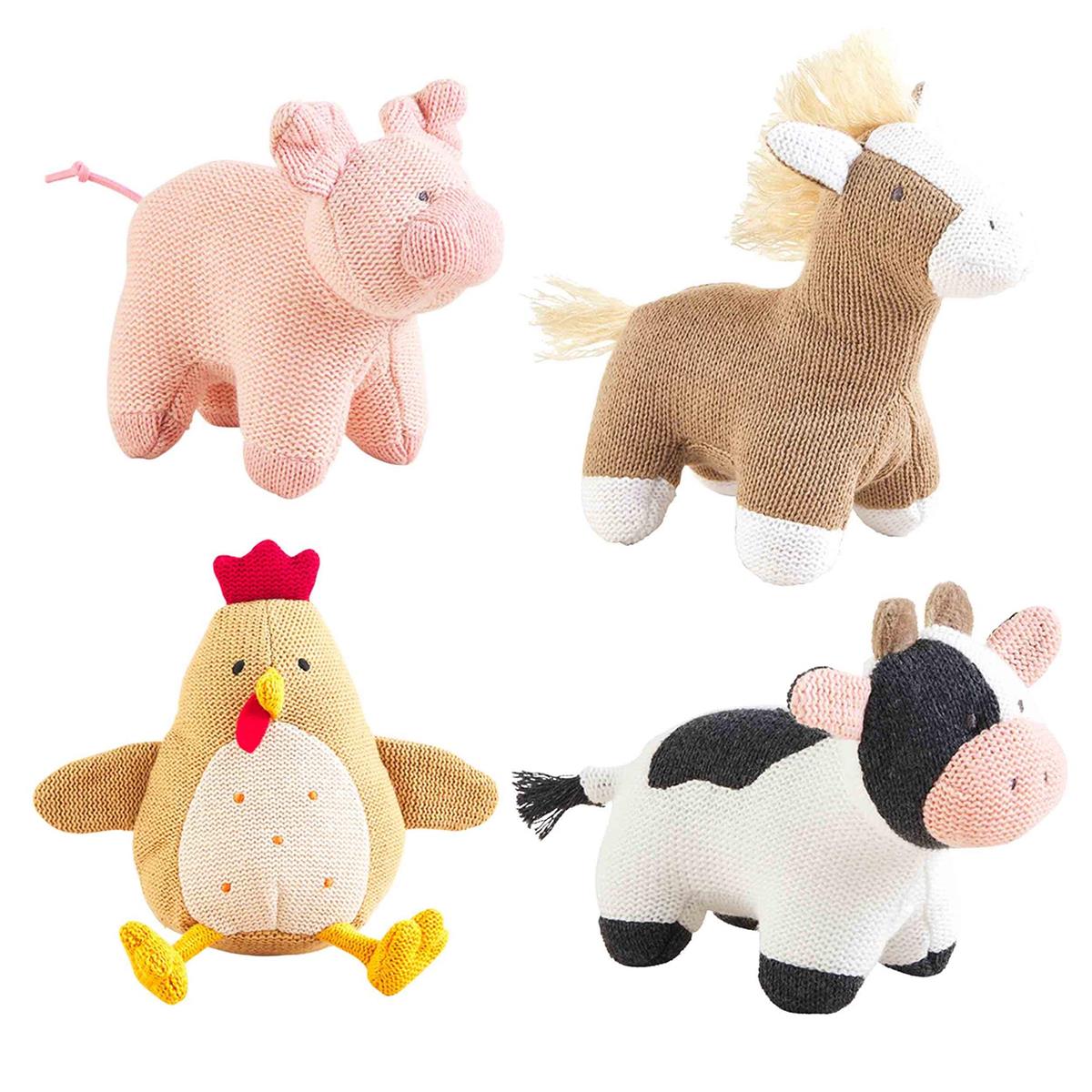 Farm Animal Knit Rattle - Madison's Niche 