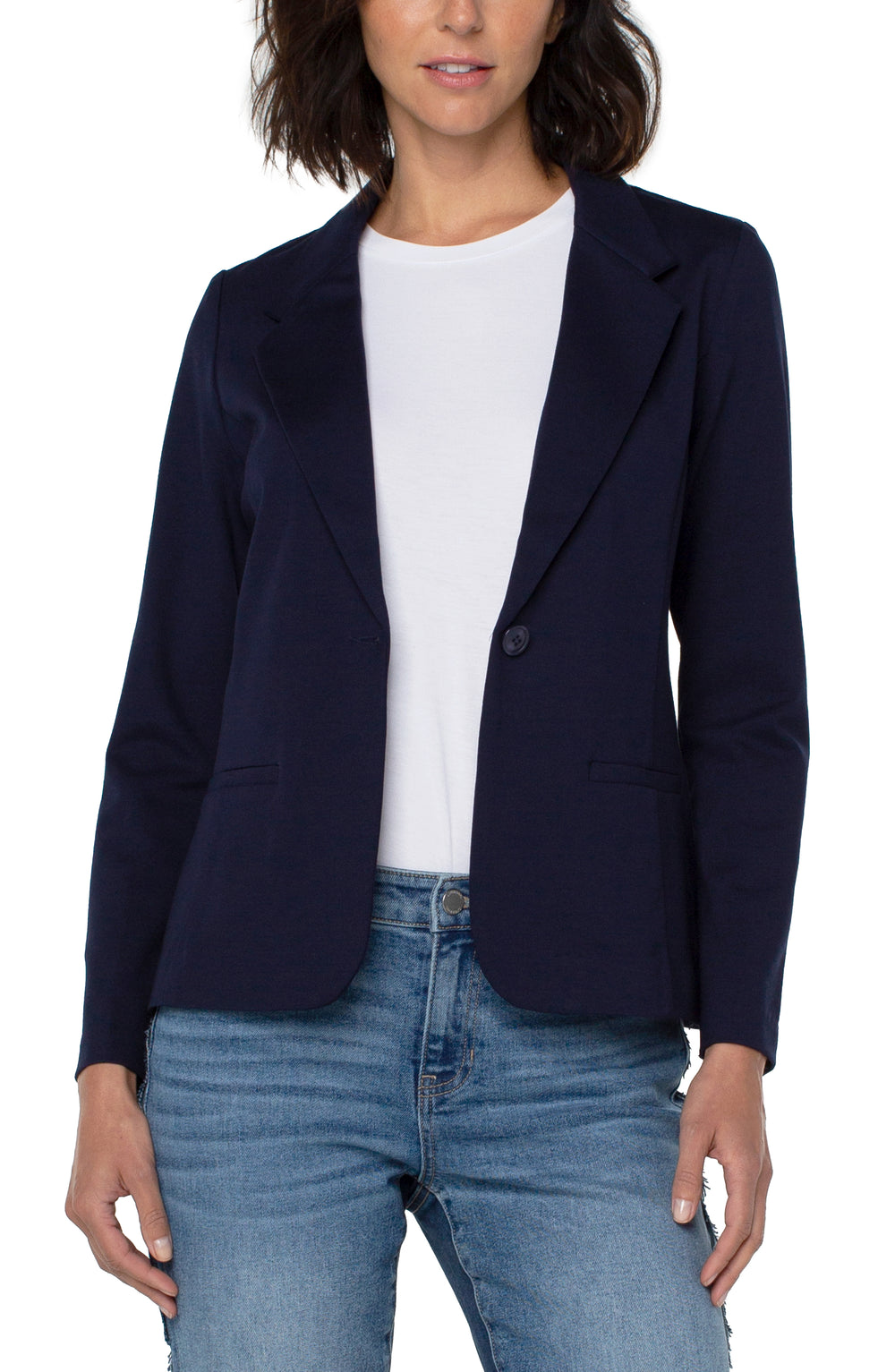 Fitted Blazer in Cadet Blue - Madison&