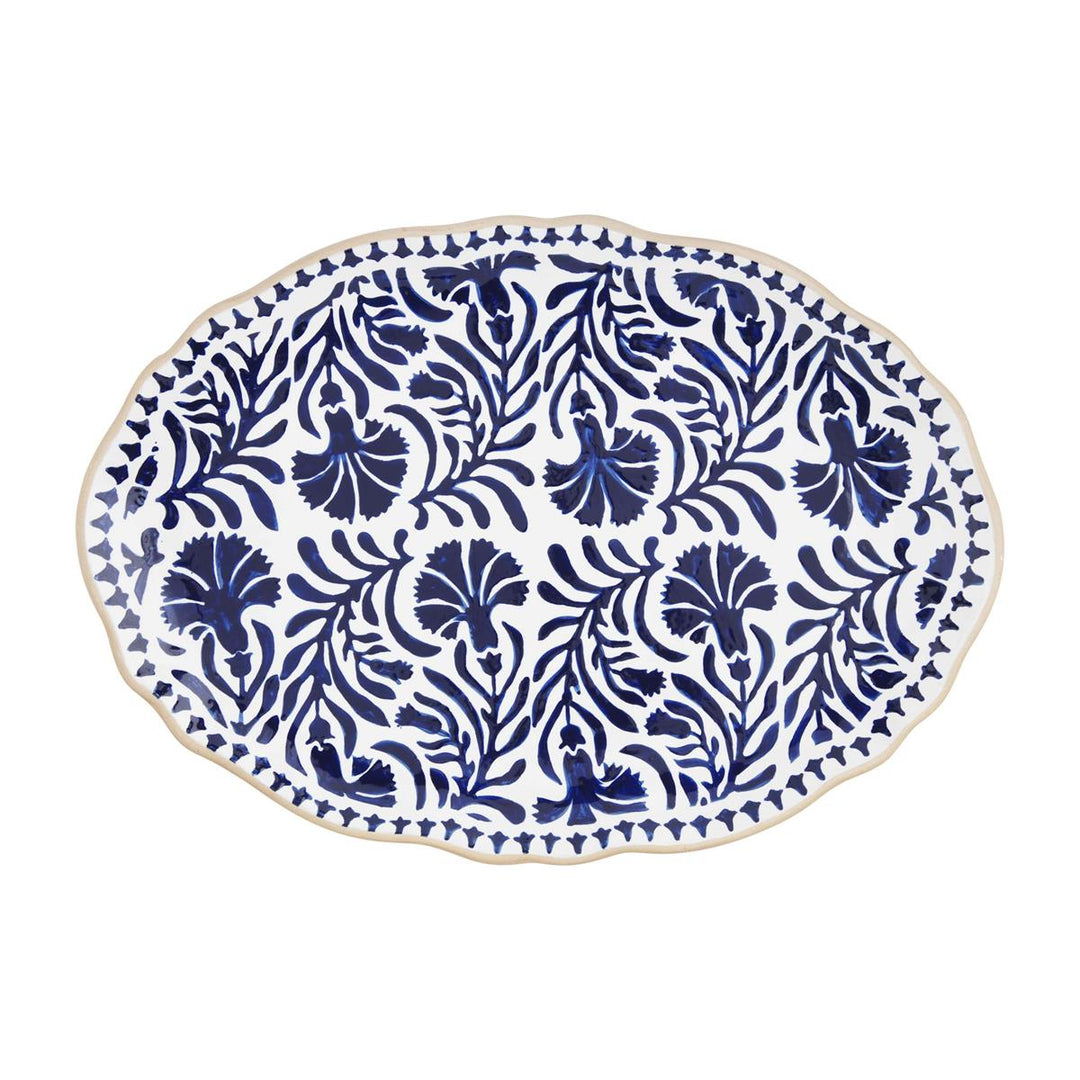 Floral Indigo Platter - Madison's Niche 