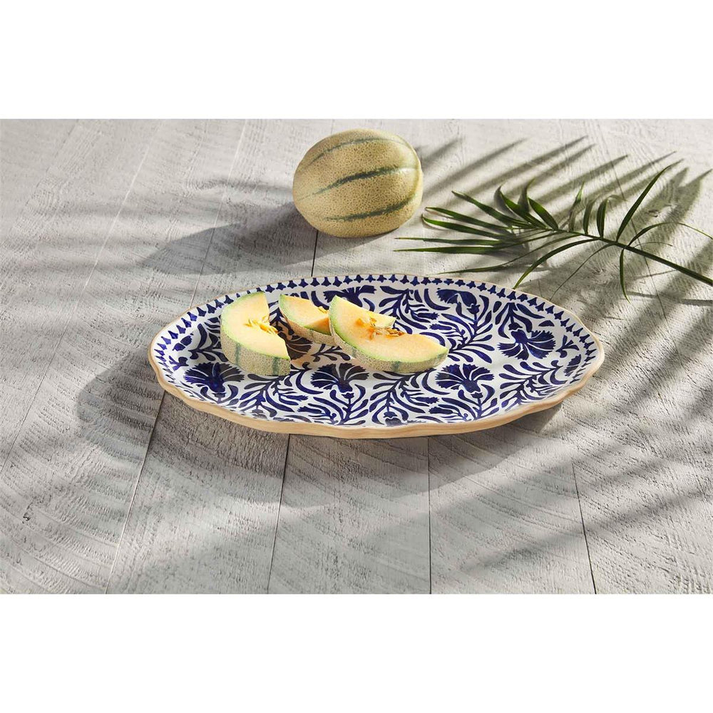 Floral Indigo Platter - Madison's Niche 