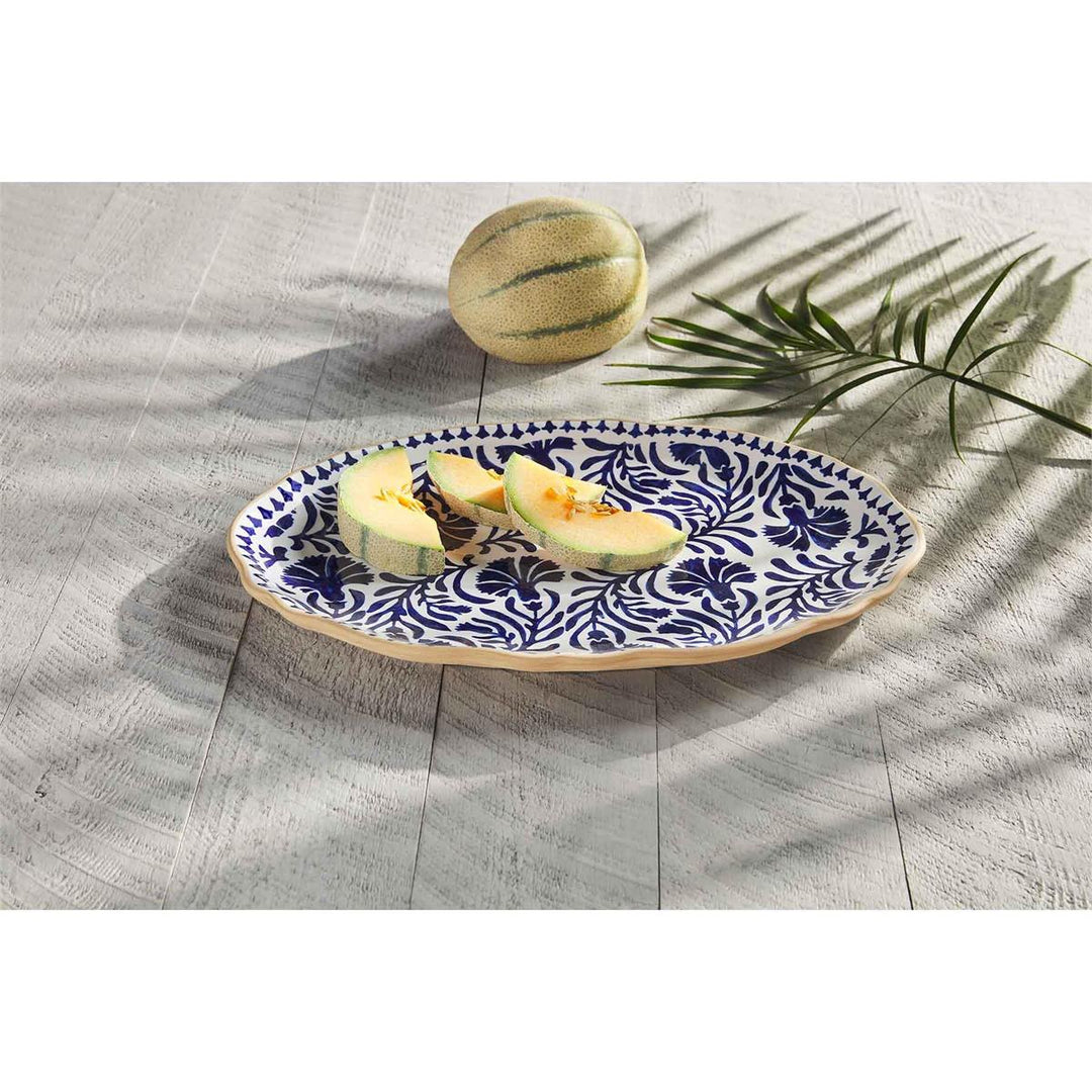 Floral Indigo Platter - Madison's Niche 