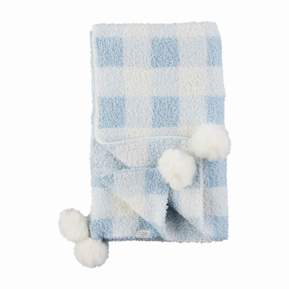 Gingham Baby Blanket in Blue - Madison&