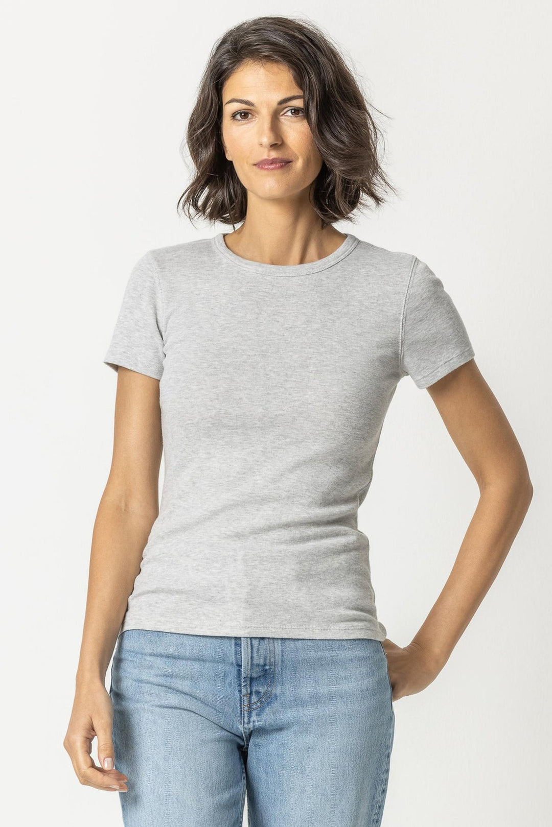 Short Sleeve Crew in Grey - Madison's Niche 