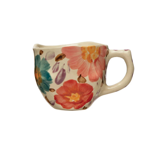 Hand-Painted Floral Mug - Madison's Niche 