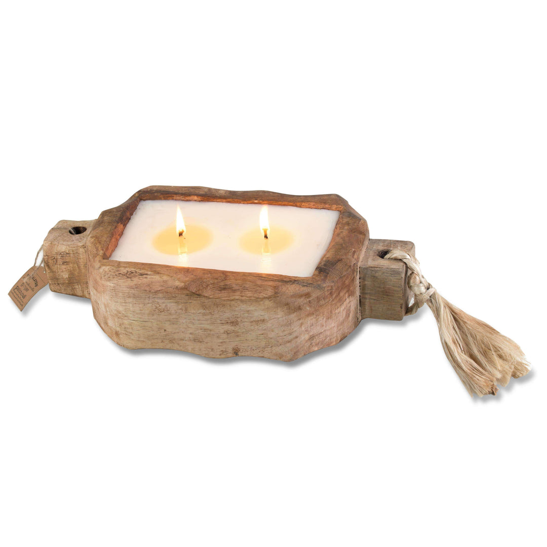 Ginger Patchouli Small Driftwood Candle Tray - Madison's Niche 