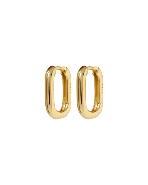 Chain Link Huggies in Gold - Madison&