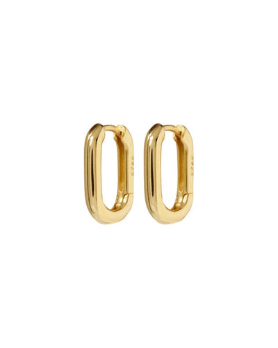 Chain Link Huggies in Gold - Madison's Niche 