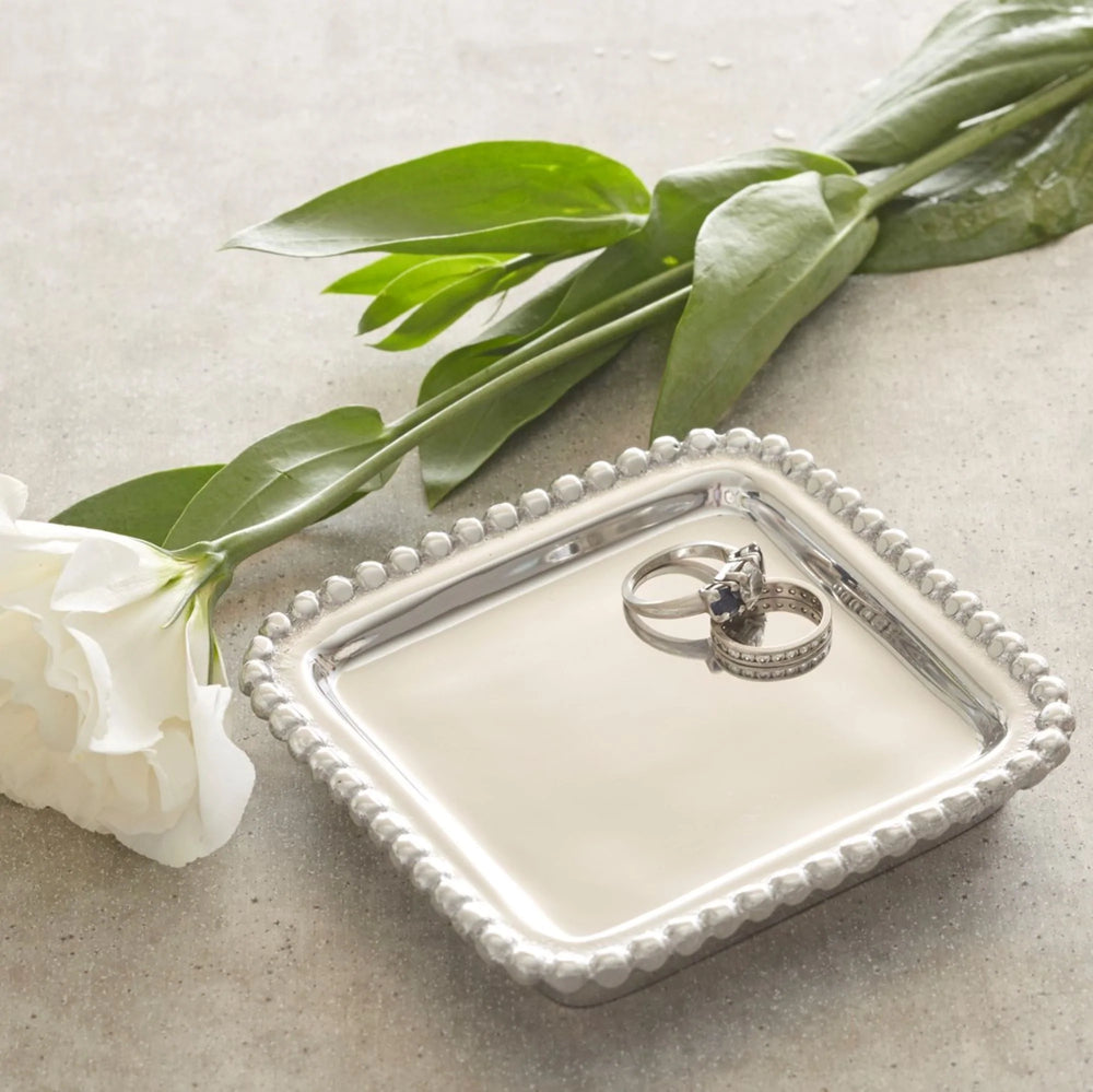 "I Do" Beaded Square Tray - Madison's Niche 