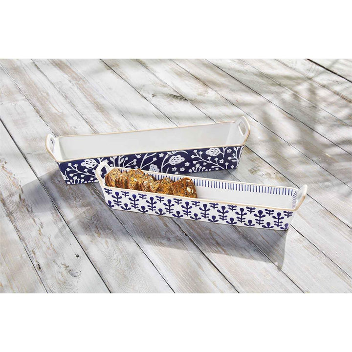 Floral Indigo Cracker Dish - Madison's Niche 