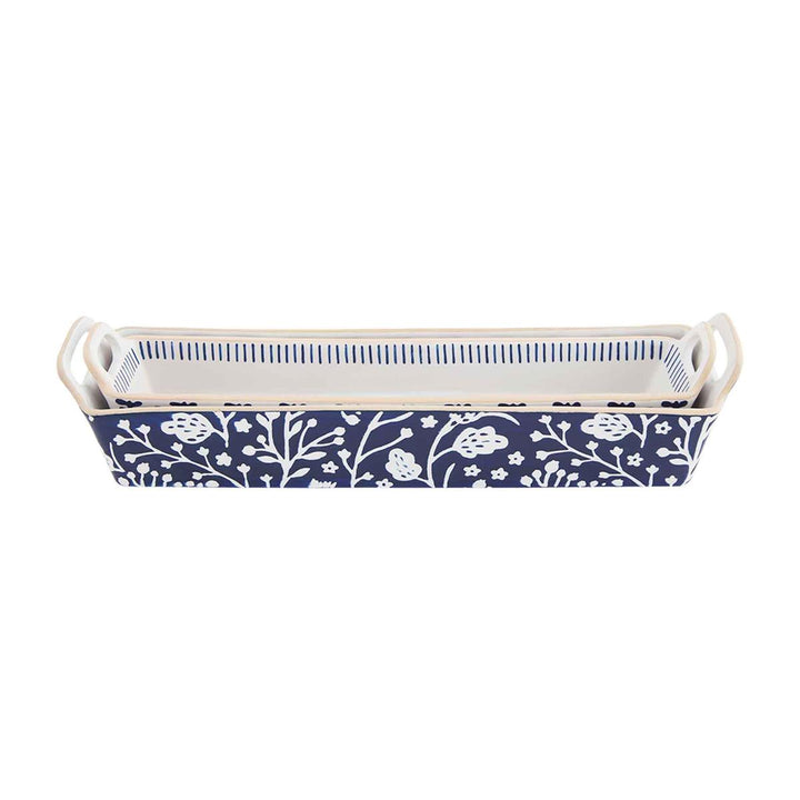 Floral Indigo Cracker Dish - Madison's Niche 