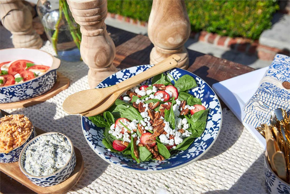 Floral Indigo Serving Bowl Set - Madison's Niche 