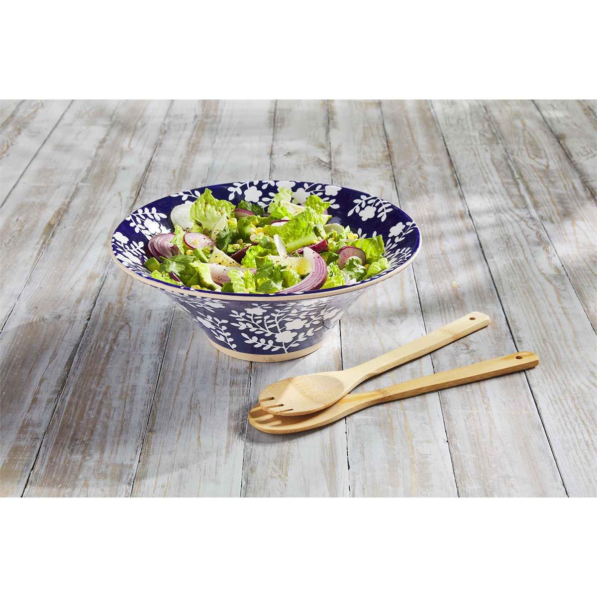 Floral Indigo Serving Bowl Set - Madison's Niche 