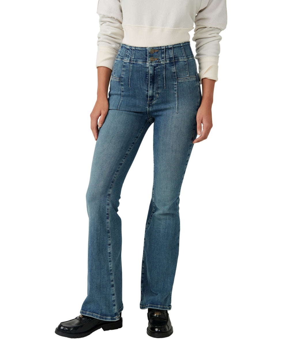 Jayde Flare Jeans in Blue Sea - Madison's Niche 