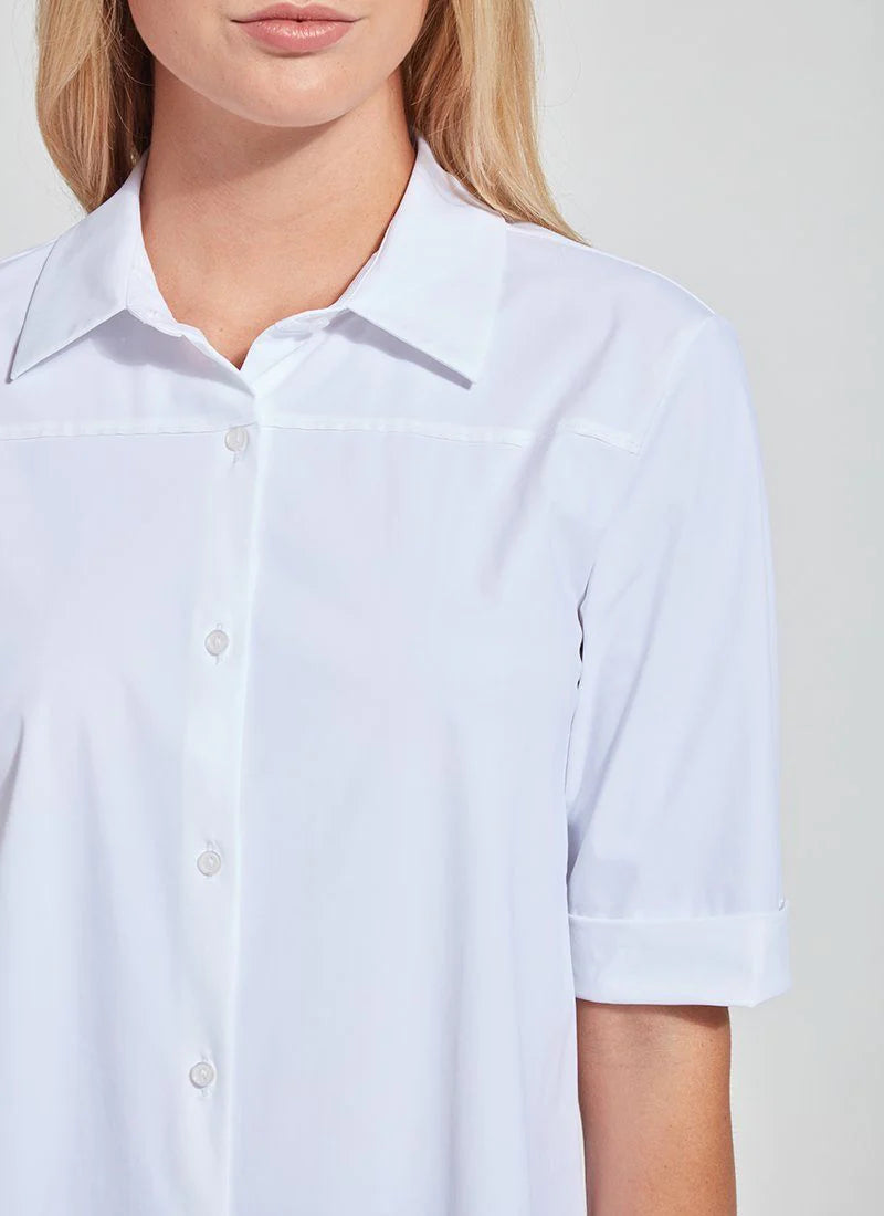 Josie Button Down in White - Madison's Niche 