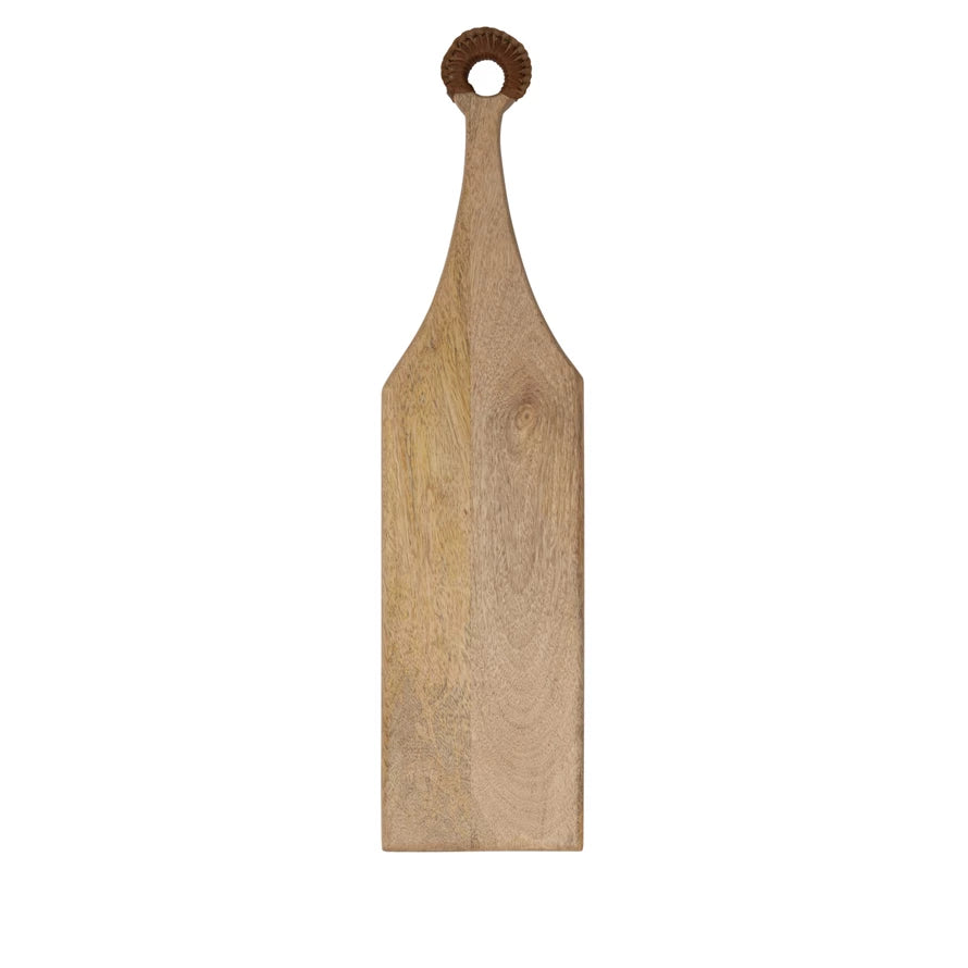 Mango Wood Board with Leather Handle - Madison's Niche 